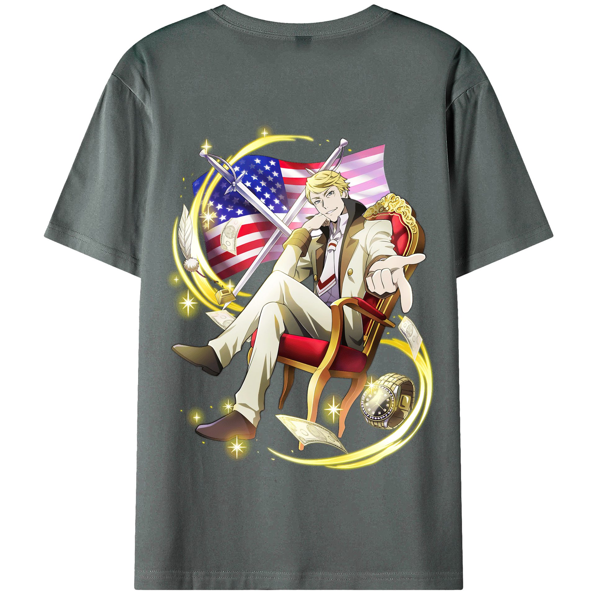 （画像用） 文豪ストレイドッグス Bungo Stray Dogs 綿100％半袖Tシャツ（背面プリント）